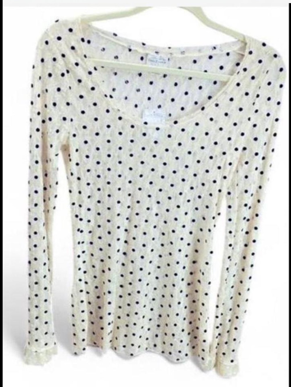 Free people ivory and black polka lace top - Picture 8 of 8